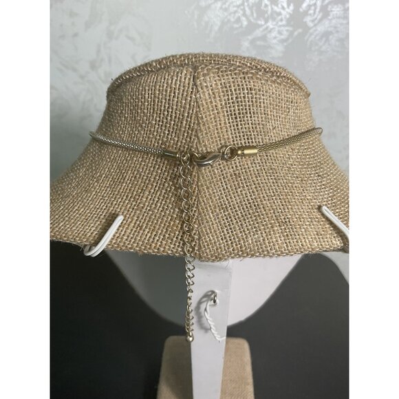 Red & Silver Necklace With "M" Pendant On Adjustable Chain - Picture 4 of 4